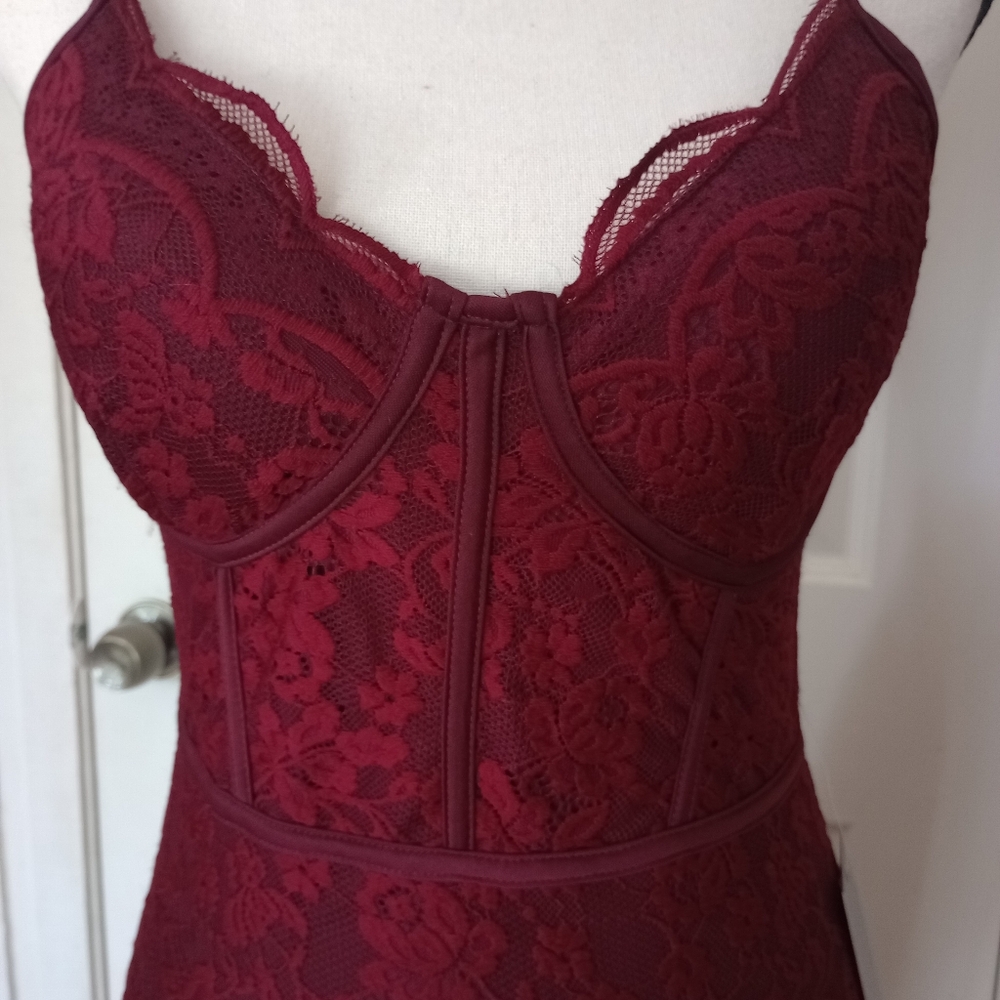 Elegant Burgundy Dress